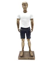 Estatueta Profissão Personal Trainer Escultura Resina 26cm