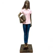 Estatueta Profissão Professora Escultura Enfeite Resina 24cm Estatueta Profissão Professora Escultura Enfeite Resina 24cm