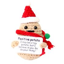 Estatueta qyqkfly Mini de presente de batata positiva tricotada 5x3x10cm