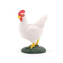 Estatueta realista de galo branco em PVC modelo animal de fazenda para crianças Estatueta realista de galo branco em PVC modelo animal de fazenda para crianças