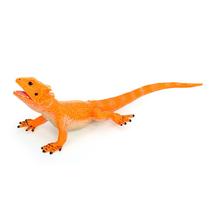 Estatueta realista de lagarto rochoso de cabeça plana em PVC de 21,5 cm para crianças