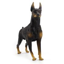 Estatueta realista para cães Doberman pretos, modelo militar em PVC Estatueta realista para cães Doberman pretos, modelo militar em PVC