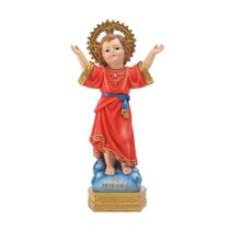 Estatueta religiosa ornamental levantando as mãos do Santo Menino Jesus