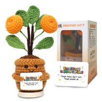 Estatueta Sakkrrua, boneca de flores de crochê feita à mão, 18 cm