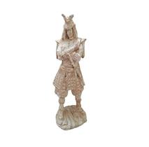 Estatueta Samurai Bege 40cm Cerâmica