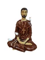 Estatueta Sao Francisco Meditando Padroeiro Animais Resina Estatueta Sao Francisco Meditando Padroeiro Animais Resina