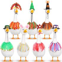 Estatueta Silicherry, conjunto de 7 roupas Holiday Goose, 58 cm