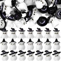 Estatueta Soulchen, 50 peças, mini resina, coruja de Halloween, 2 cm