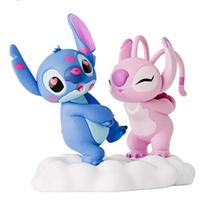 Estatueta Stitch e Angel se Beijando - Presente Dia dos Namorados Disney
