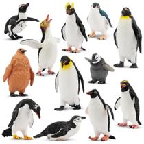 Estatueta Toy Toymany Penguin Set 12 realistas com filhote de pinguim Estatueta Toy Toymany Penguin Set 12 realistas com filhote de pinguim