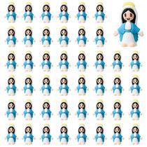 Estatuetas ARCHCRTC Little Virgin Mary 50 peças de PVC azul 3,5 cm