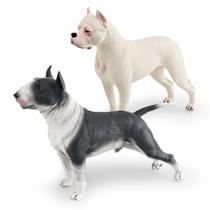 Estatuetas Bull Terrier e Dogo Argentino Dog PVC 7-22 cm, 2 unidades Estatuetas Bull Terrier e Dogo Argentino Dog PVC 7-22 cm, 2 unidades