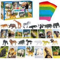Estatuetas de animais e cartões didáticos SpriteGru Safari 15 PCS Kids