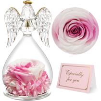 Estatuetas de anjo com rosas preservadas, presentes para mulheres Estatuetas de anjo com rosas preservadas, presentes para mulheres