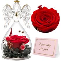 Estatuetas de anjo, presentes de aniversário para mamãe Yamonic com rosa real