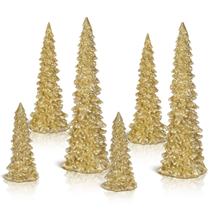 Estatuetas de Árvore de Natal Pangda - Dourado Champagne em Resina (28/22/18cm)