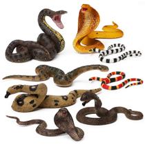 Estatuetas de brinquedo UANDME Fake Snakes, conjunto de 8 borrachas realistas Estatuetas de brinquedo UANDME Fake Snakes, conjunto de 8 borrachas realistas