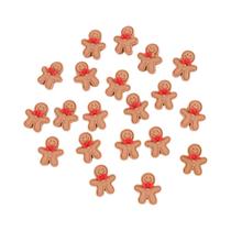 Estatuetas De Cabochão De Resina De Homem De Gengibre De Natal De Desenho Animado 10 Peças Enfeites