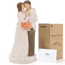 Estatuetas de casal Kohehe, presente de casamento, resina de 6,7 polegadas pintadas à mão