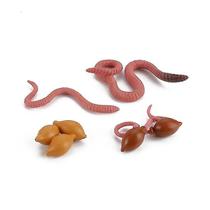 Estatuetas em miniatura, modelo de minhoca, conjunto de animais da floresta