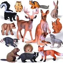 Estatuetas Realistas de Animais da Floresta - 14 Peças para Decorar Bolos - Moukiween