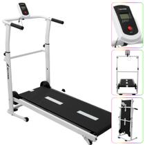 Esteira Mecânica de Caminhada Self Machine com Display Mile Fitness Ergometrica Academia Equilíbrio Constância Branca