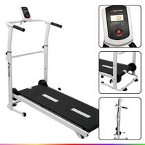 Esteira Mecânica de Caminhada Self Machine com Display Mile Fitness Ergometrica Academia Equilíbrio Constância Branca