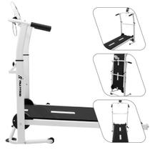 Esteira Mecânica de Caminhada Self Machine com Display Mile Fitness Ergometrica Academia Equilíbrio Constância Branca