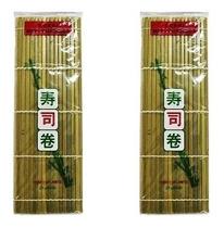 Esteira P/ Sushi Sushi Mat 24cm Quadrado Bambu - 2 Unidades