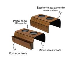 Esteira Para Braço De Sofa Com Apoio De Copo 2 Unidades Kit