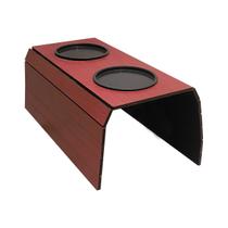 Esteira para Braço de Sofá Flexível com Porta Copos Vermelho Rustico Mdf Madeira