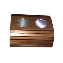 Esteira para Braço de Sofá Madeira Porta Copos de Alumínio.