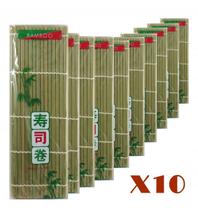 Esteira Para Fazer Sushi Sudare Bamboo 24x24cm -(Kit com 10)