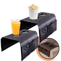 Esteira Porta Copo Sofá Porta Controle Kit 2 Peças Couro Bandeja Moderna Couro Braço Sofá com Porta Copos e Porta Controle Café Bebidas Esteira Porta Copo Sofá Porta Controle Kit 2 Peças Couro Bandeja Moderna Couro Braço Sofá com Porta Copos e Porta Controle Café Bebidas