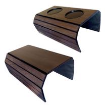 Esteira Porta Copos Kit com 02 un. Reta + Porta Copos em PVC Bandeja Decoração Sofá Sala de Estar