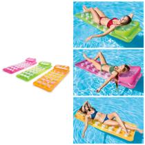 Esteiras modernas de 18 bolsos Pool Lounge Intex com travesseiro