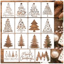 Estênceis de árvore de Natal Huahui, 15 x 13 cm, reutilizáveis Estênceis de árvore de Natal Huahui, 15 x 13 cm, reutilizáveis