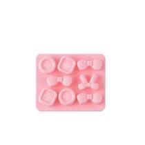 Estênceis de bebida de comida 4pcs botão criativo dos desenhos animados arco em forma de silicone ferramenta de decoração de bolo fondant molde de chocolate Estênceis de bebida de comida 4pcs botão criativo dos desenhos animados arco em forma de silicone ferramenta de decoração de bolo fondant molde de chocolate