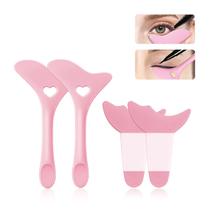 Estênceis de Delineador de Olhos Deacocal - Reutilizáveis em Silicone - Kit com 4 Peças (Rosa)