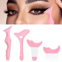 Estênceis de delineador de olhos IDDFEVE com ponta alada de silicone, 4 unidades, rosa
