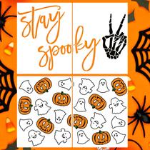 Estênceis de Halloween SUNVERSE para capacho reutilizável Stay Spooky