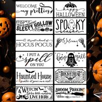 Estênceis de Halloween Zosylley, 12 peças, reutilizáveis, 30 x 15 cm, Mylar
