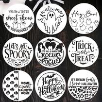 Estênceis de Halloween Zosylley 12" redondos reutilizáveis, 9 unidades