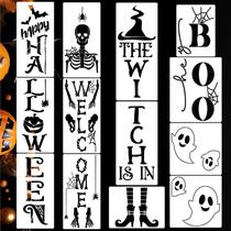 Estênceis de Halloween zosylley para placa de varanda com esqueleto Boo Estênceis de Halloween zosylley para placa de varanda com esqueleto Boo