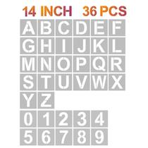Estênceis de letras YEAJON 36 peças Alphabet Art Craft de 14 polegadas