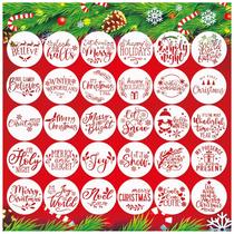 Estênceis de Natal Huahui, 30 peças, conjunto de bricolage reutilizável de 10 cm Estênceis de Natal Huahui, 30 peças, conjunto de bricolage reutilizável de 10 cm