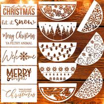 Estênceis de Natal zosylley, 14 peças, 30 x 15 cm, PET reutilizável