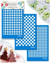 Estênceis de tela de seda Keoker Buffalo Plaid para argila polimérica