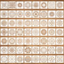 Estênceis WSICSE Mandala Dot Painting de 3,6 x 3,6 polegadas (pacote com 56)