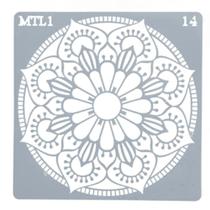 Estêncil 1/4 para Decorar e Confeitar Bolo Estampa de Mandala ST15-04 15x15cm
